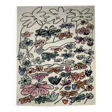 Tapis en laine tissé à la main d'occasion