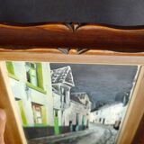 Old wooden frame worked with paint