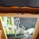 Old wooden frame worked with paint