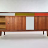 Tricolor sideboard with retro tile insert, circa 1960