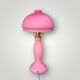 Pink frosted glass and gold brass accent lamp - 1970s