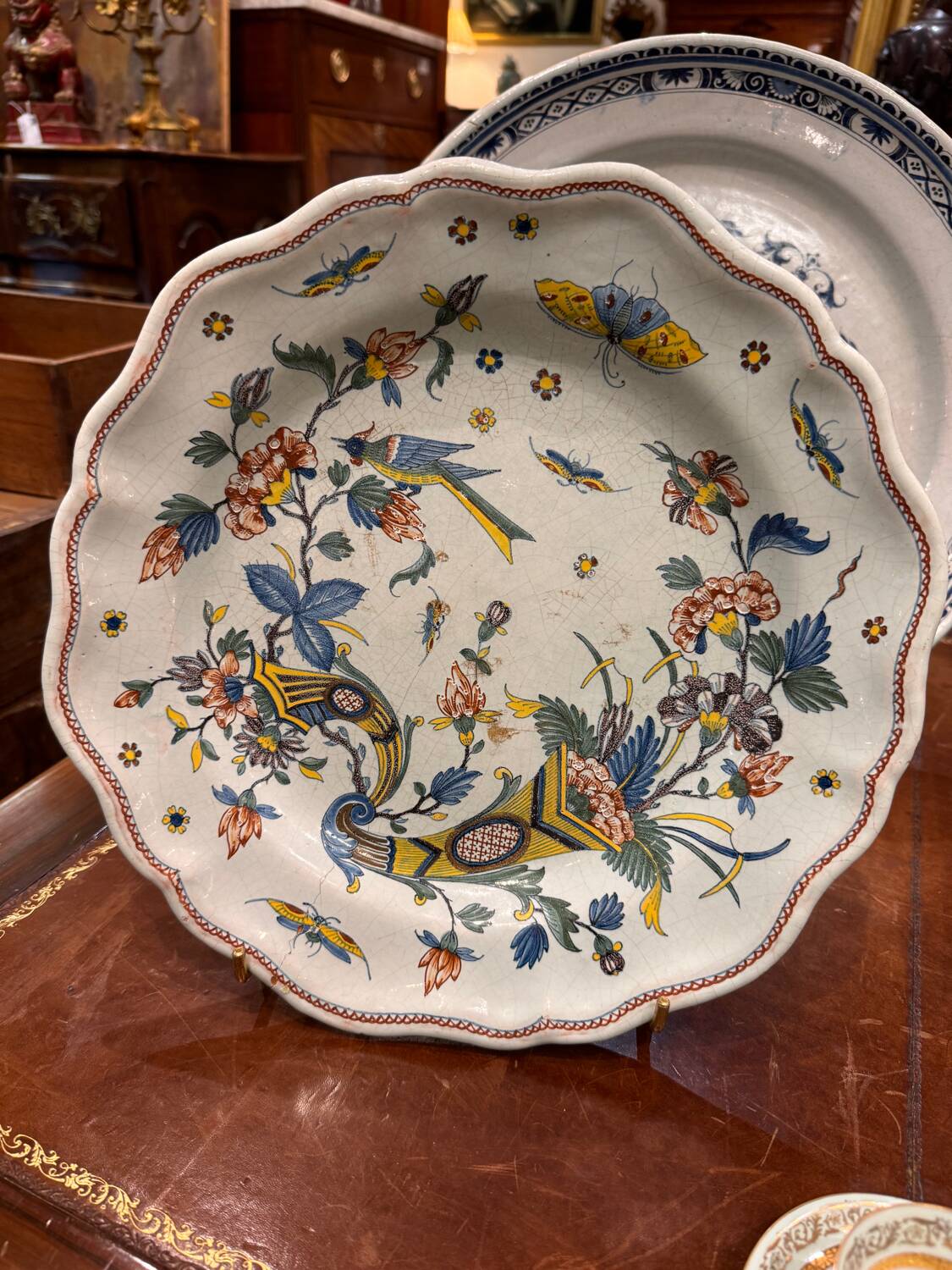 Rouen earthenware round dish