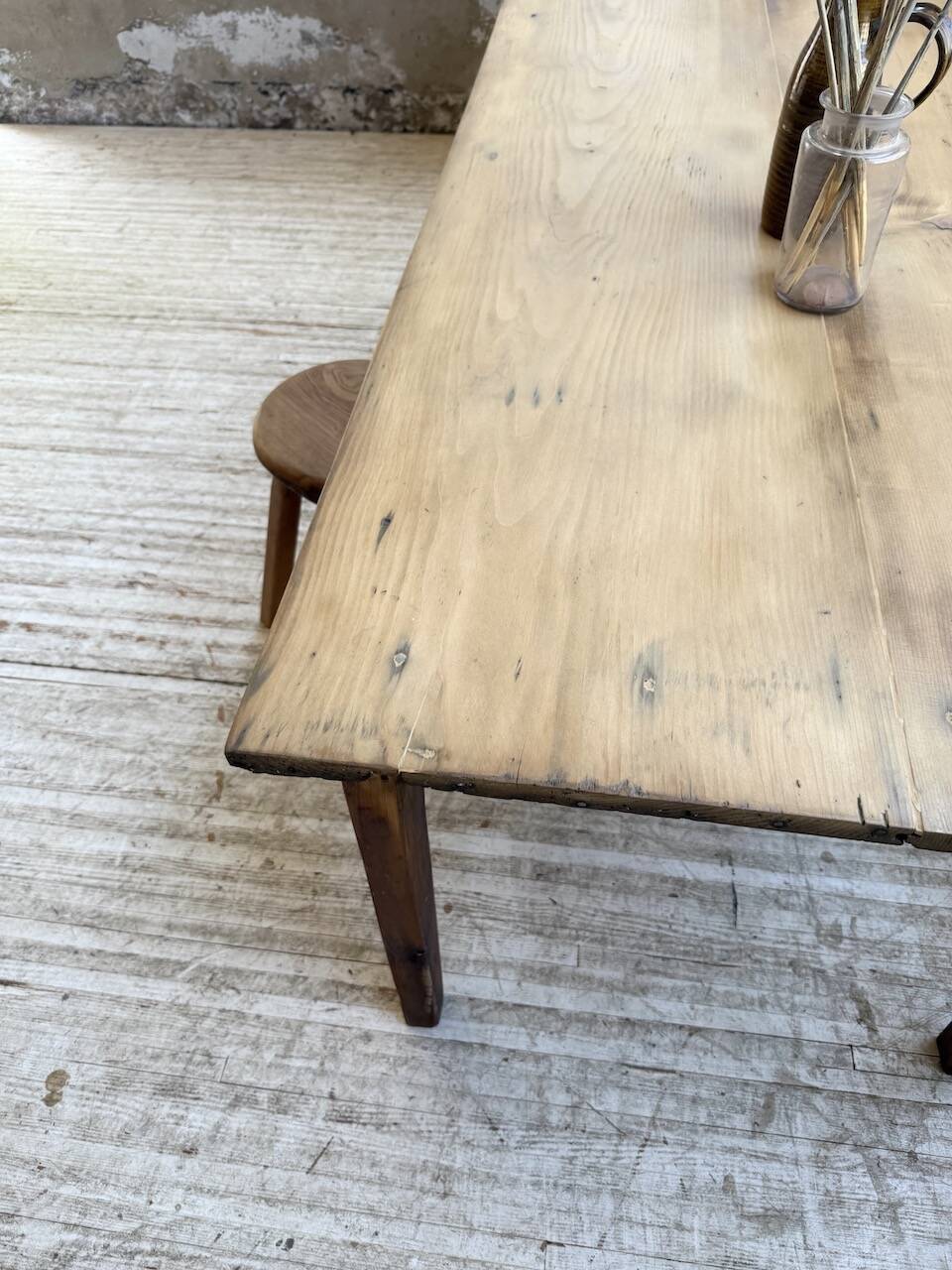 1950s pine farmhouse table 220cm