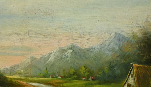 Huile sur Toile « Le Moulin » de N. Okolowicz – Début XXe