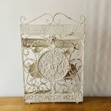 Old wrought iron fireplace screen - 8 kilograms