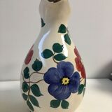 Pair of pitcher vases with spout handle deco numbered flower