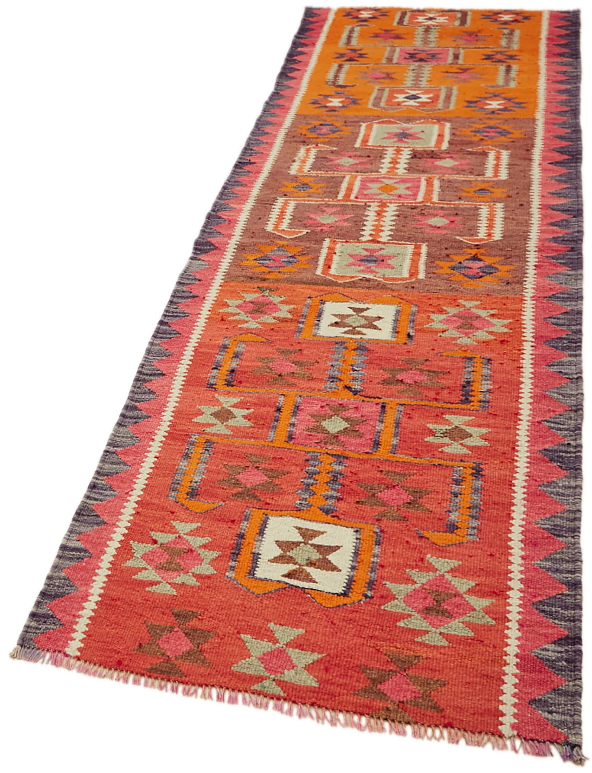 Turkish Handwoven Vintage Herki Kilim 93 cm x 316 cm