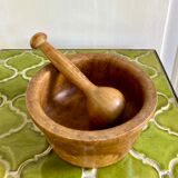 Mortar and pestle made of olive wood