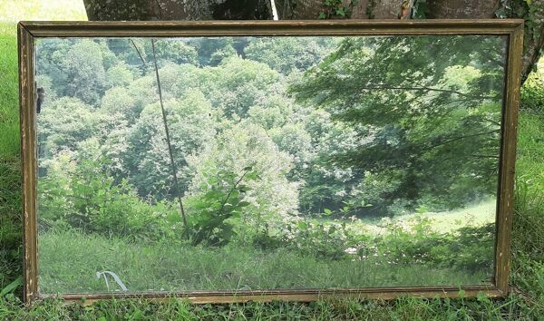 Miroir ancien au mercure. (Miroir cheminée)