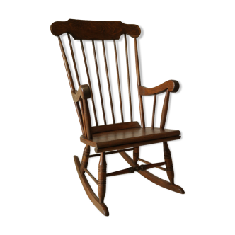 Vintage rocking-chair dark beech wood