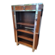 Art Deco style shelf in wood and stainless steel