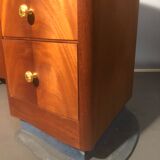 1940 desk in kidney shape with 8 drawers, 2 doors and footrest royere style