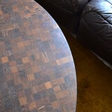 Table low marquetry in wenge