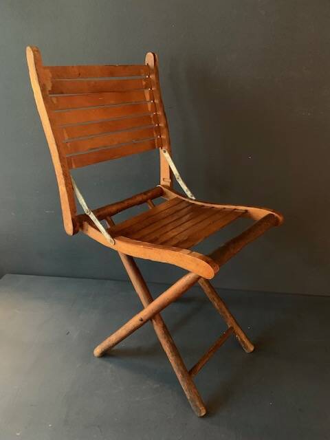 Small old folding wooden chair, 1940