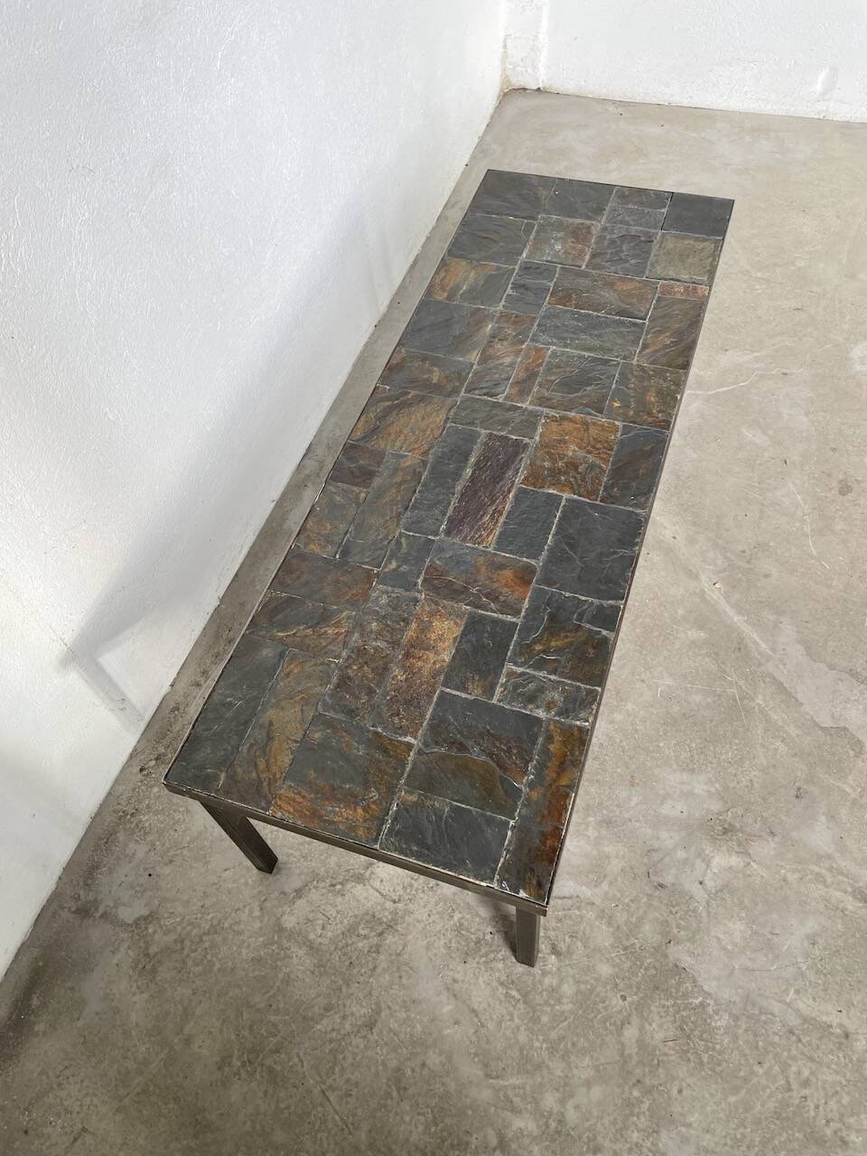 1950s slate coffee table