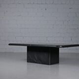 Coffee table (DS 3011) with mirror glass & leather from De Sede