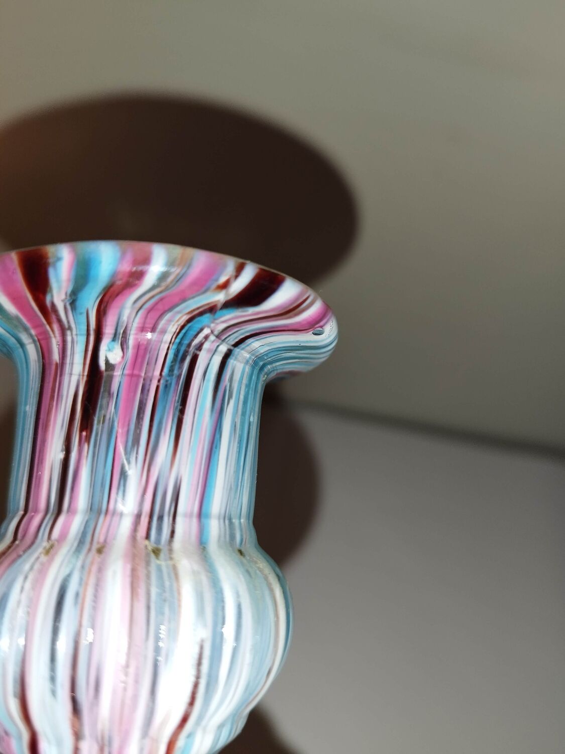 Clichy candle holder marbled blue rose white