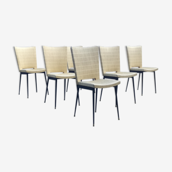 Lot de 6 chaises Colette Gueden des années 60