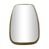 Old gilded brass mirror, 60s design rearview mirror, Schön-form vintage