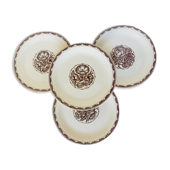 4 dessert plates from Sarreguemines, Argonne model 210712