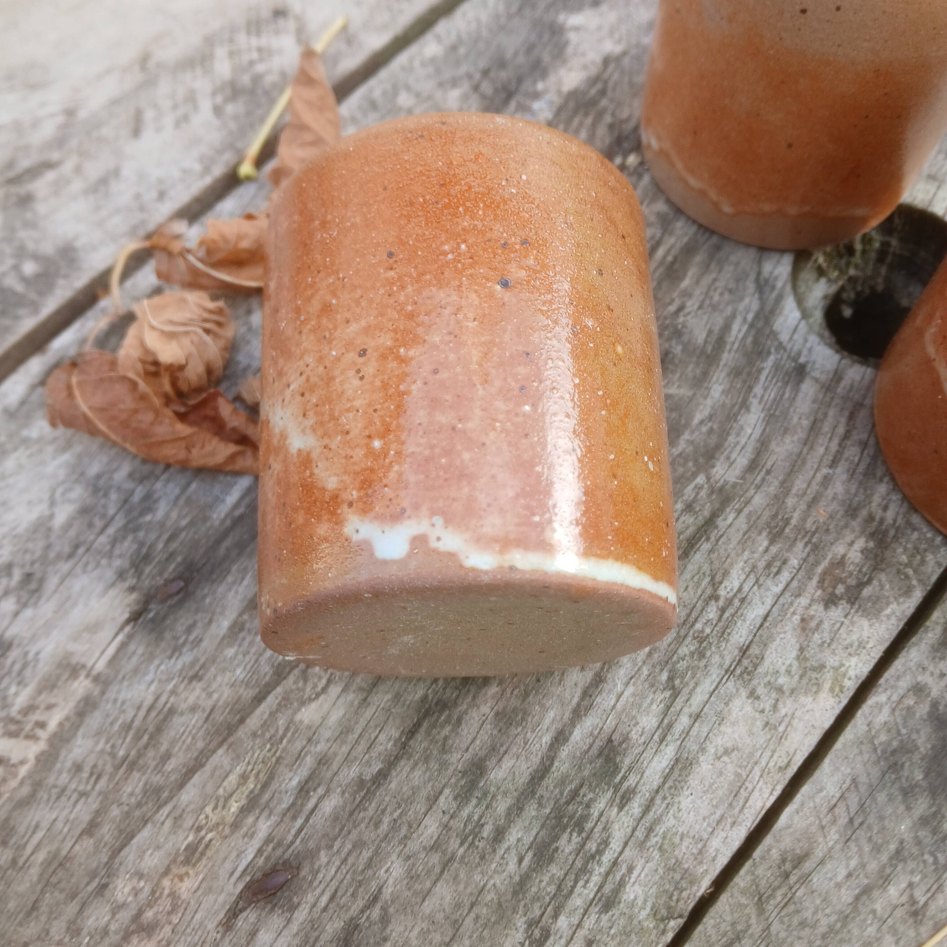 Vintage and rustic stoneware mug set