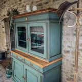 Buffet deux corps bleu vert chêne