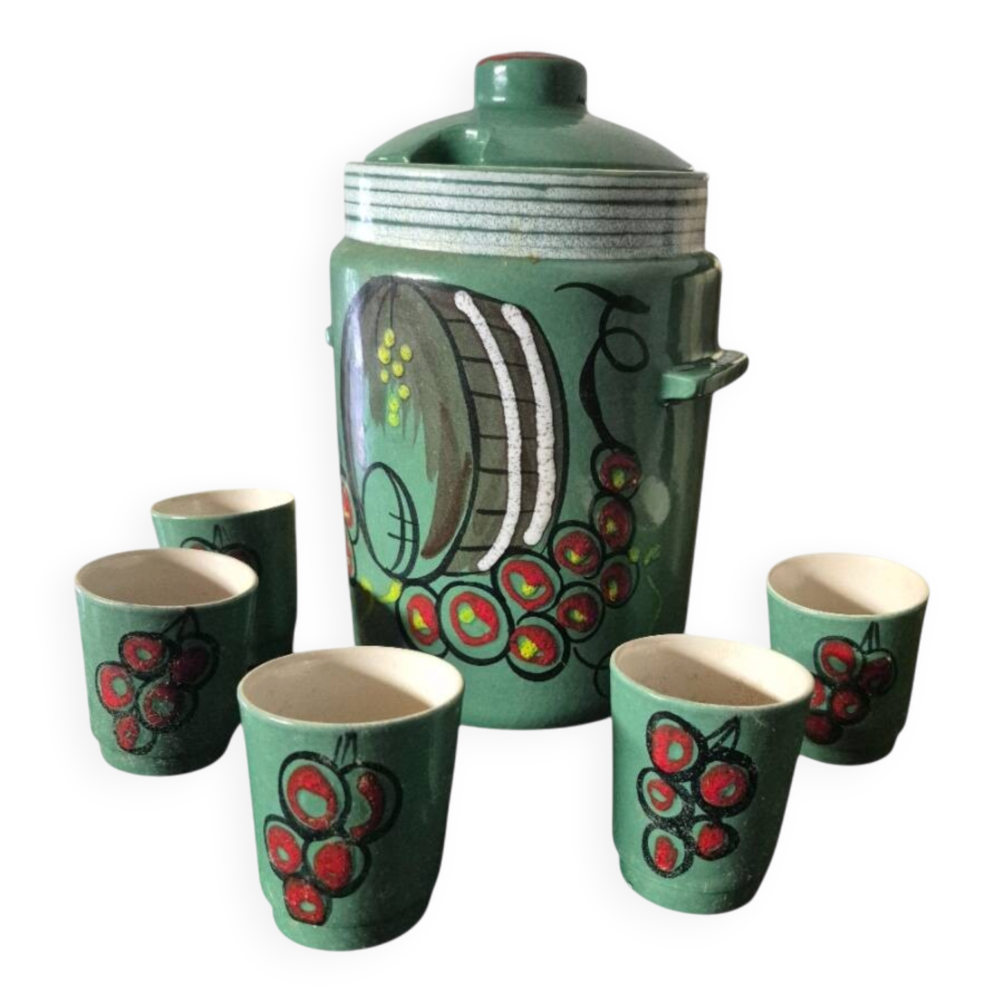 pot + enamelled ceramic sangria glasses