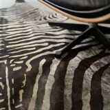Genuine zebra print skin rug