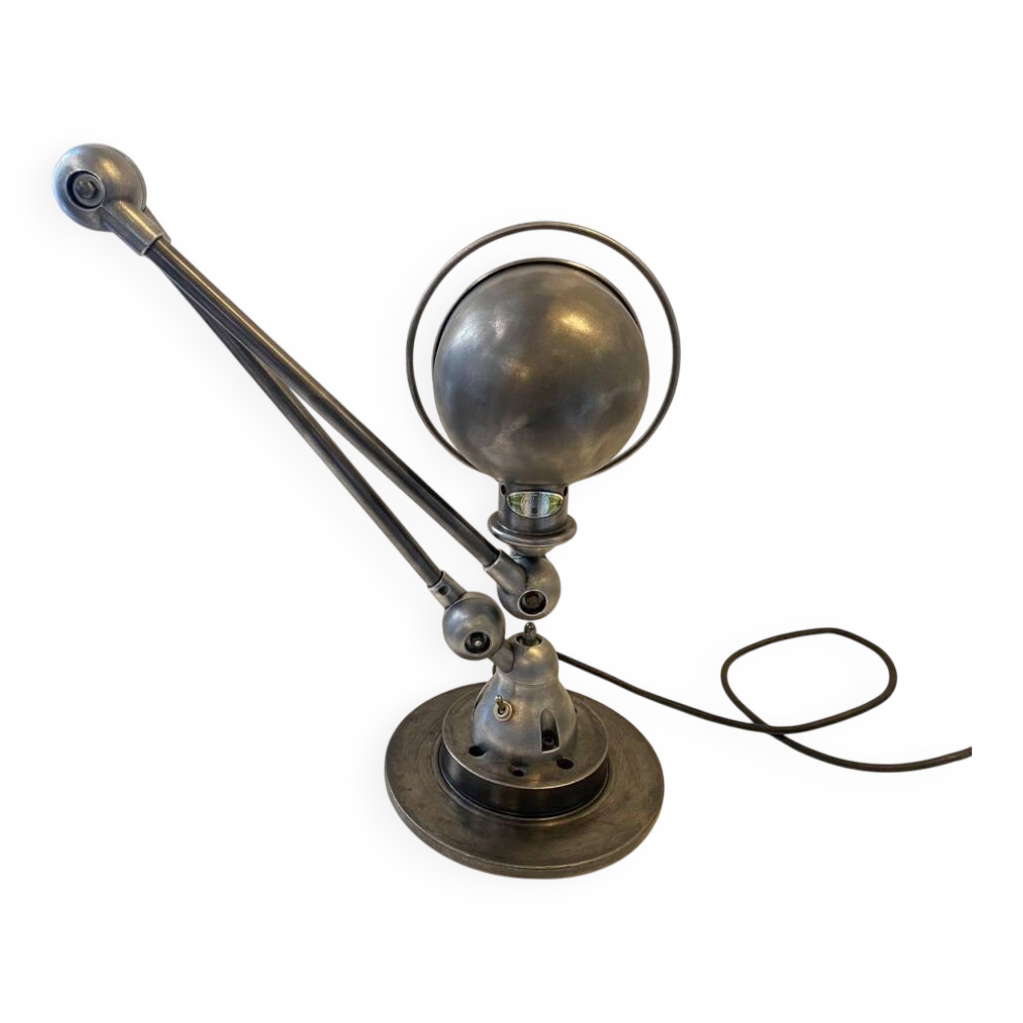 Lampe de bureau Jieldé 2 bras 40cm graphite industriel Jean Louis Domecq