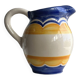 Large blue and yellow hand painted carafe H:20cm
