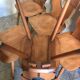 Lot de 6 chaises brutalistes vintage 1960-1980