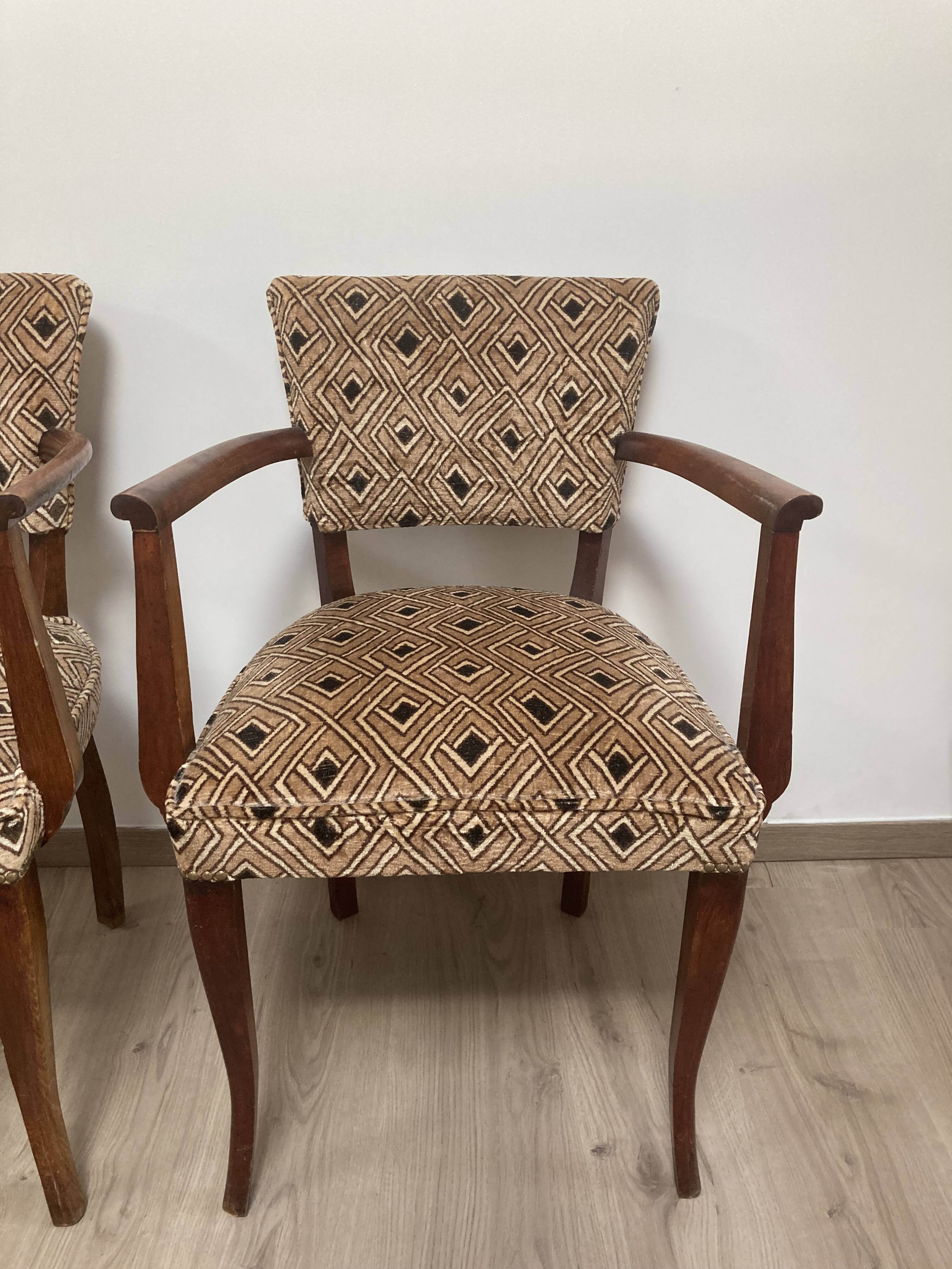 Pair of armchairs bridge in teak circa 1970 vintage