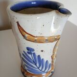 Pitcher with stylized cat - stoneware - "triangles" signature