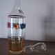Vintage Italian glass carafe with floral decoration – Made in Italy – H. 29