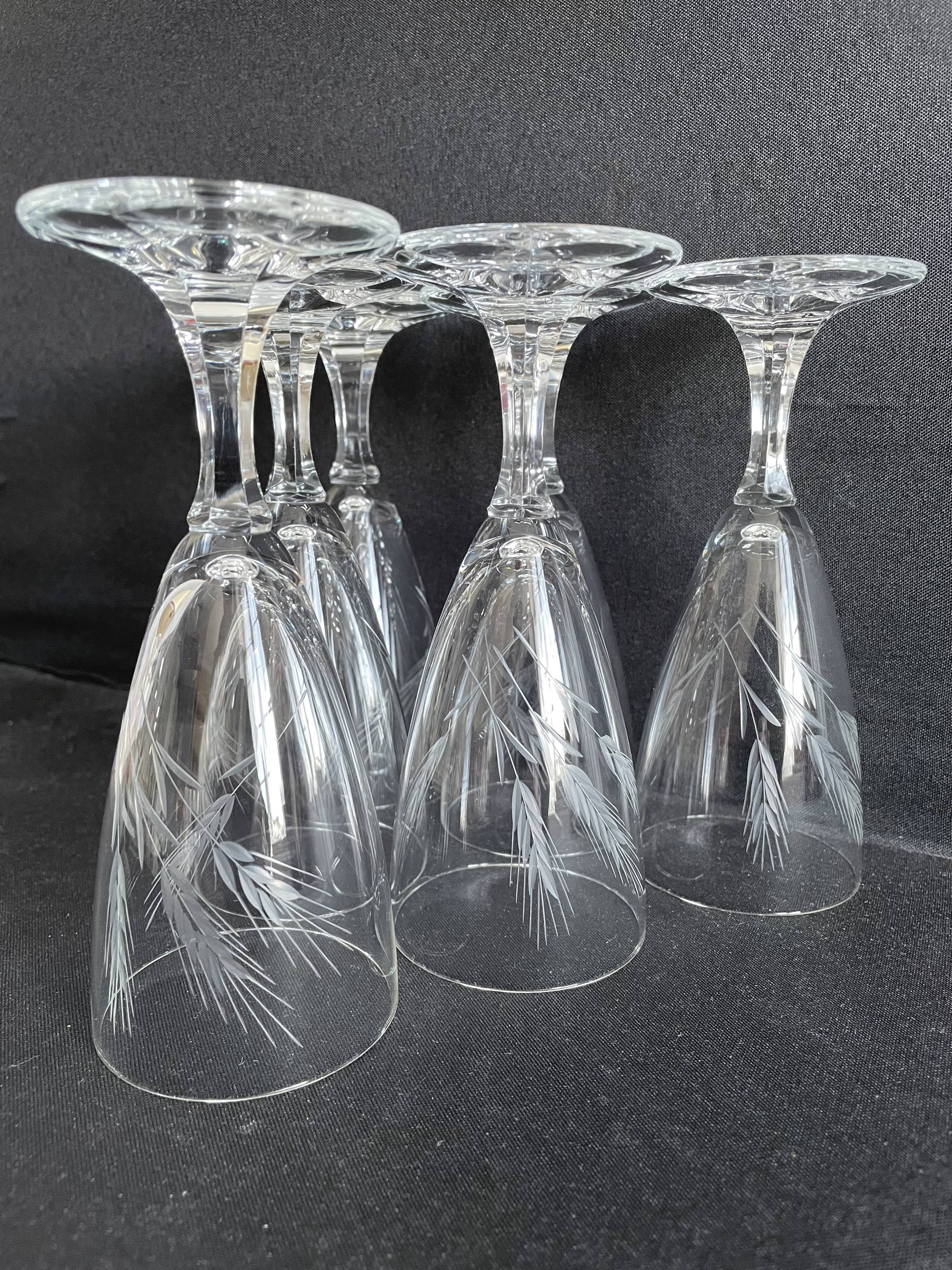 Champagne flutes in cut crystal