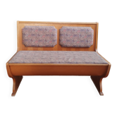 Banc coffre banquette vintage en chêne