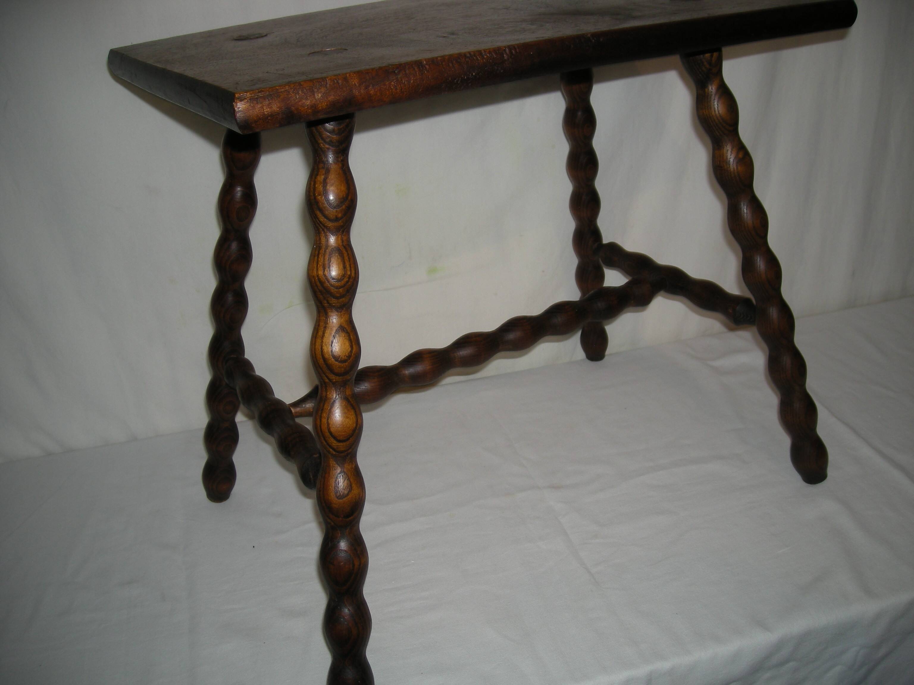 Turned wood coffee table