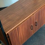 Vintage Teak and Metal Wall Unit