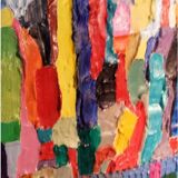 Multicolored abstract oil impressionist painting "isola bella"