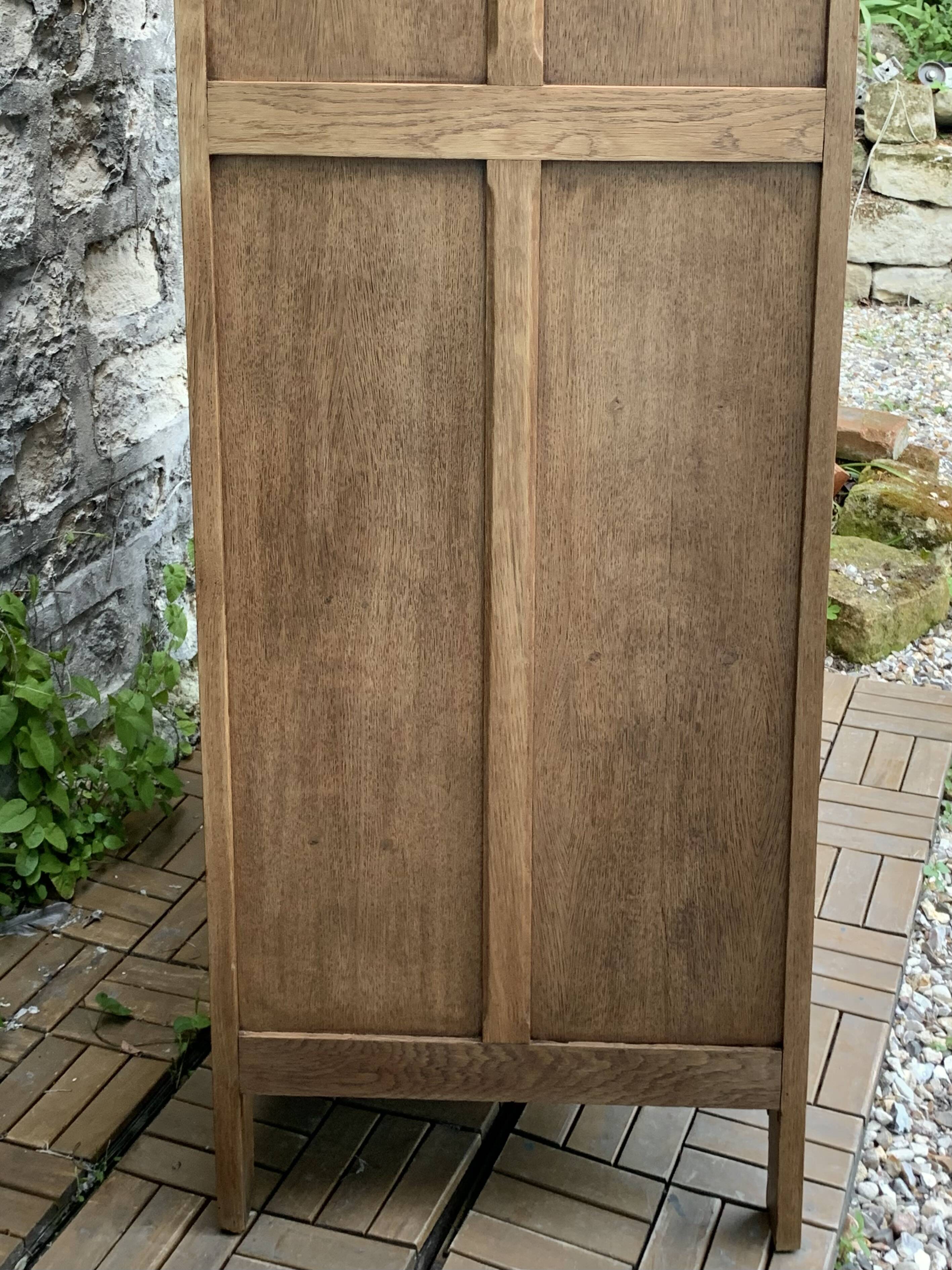 Parisian wardrobe, art deco raw wood wardrobe, 1930