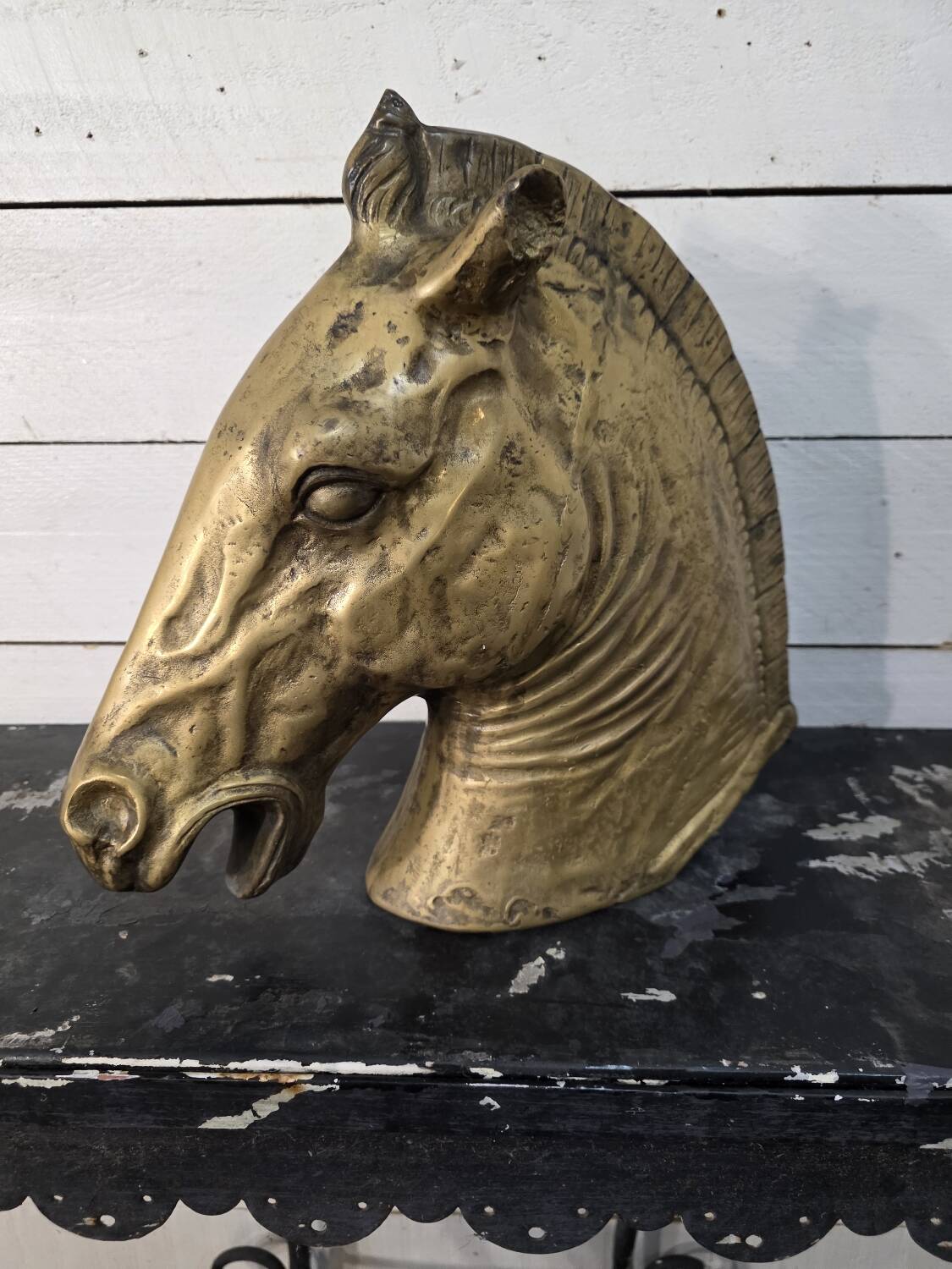 Bronze horse head, mid-20th century