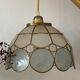 Vintage lampshade suspension in mother-of-pearl and brass