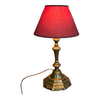 Gilded bronze candlestick mounted as a lamp, 19th century