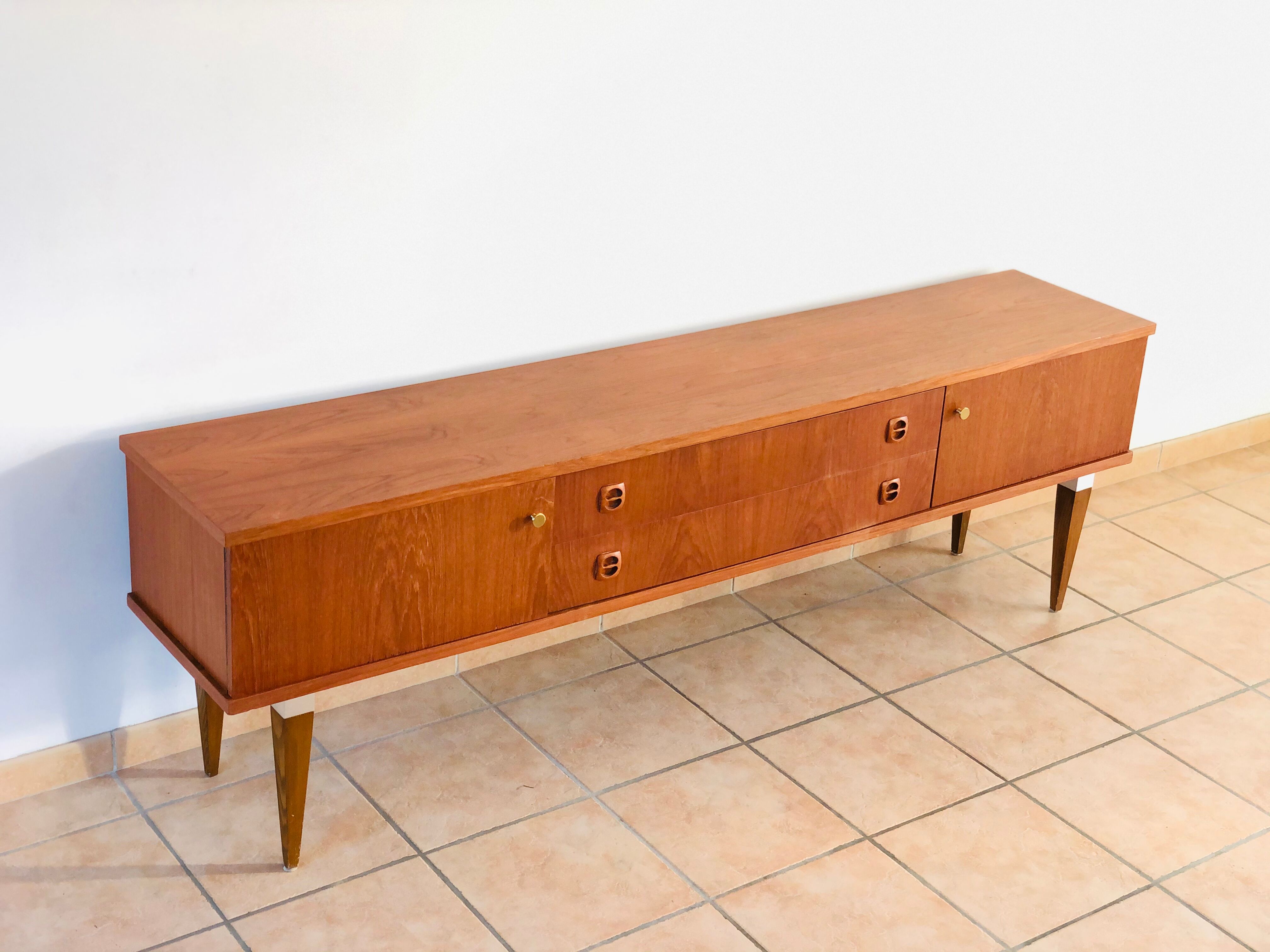 Minimalist vintage teak sideboard 1960