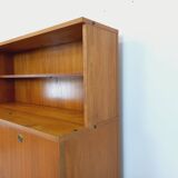Louis Paolozzi modernist teak bookcase and secretary storage unit