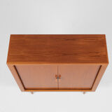 Midcentury Danish cabinet in teak with tambour doors by Dyrlund 1960s