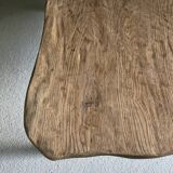 Free-form raw wood coffee table