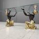 Vintage brass blackamoor coffee table, 1970s
