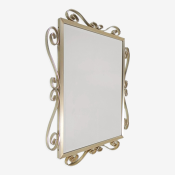 Miroir à facettes vintage dans cadre en aluminium