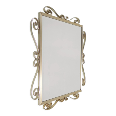 Miroir à facettes vintage dans cadre en aluminium